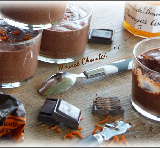 Mousse au chocolat et marmelade d'oranges amères