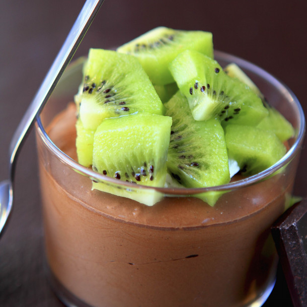 Mousse aux kiwis et chocolat