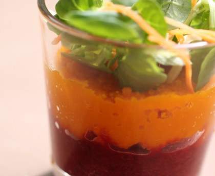 Mousse de betterave et carotte en verrine