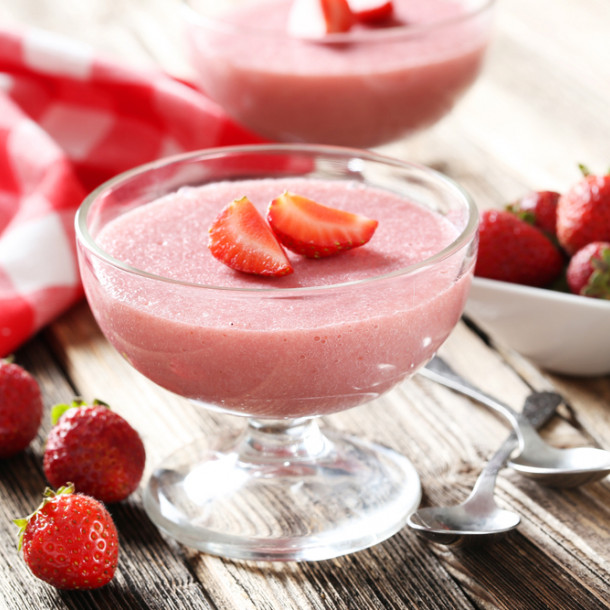 Mousse de fraise à l'agar agar au Thermomix