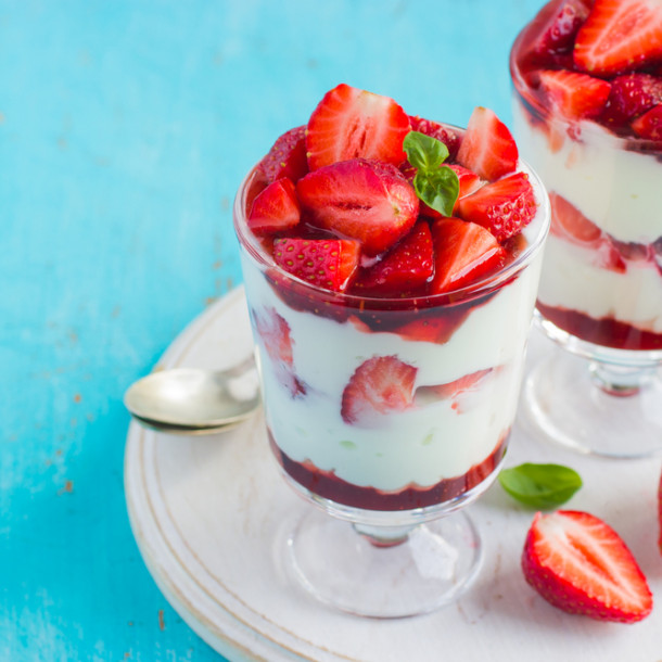 Mousse de fraises, framboises et mascarpone