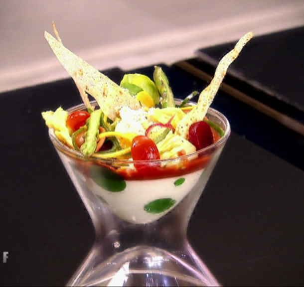 Mousse de laitue et confit de tomates