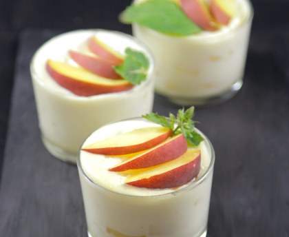 Mousse de mascarpone aux pêches