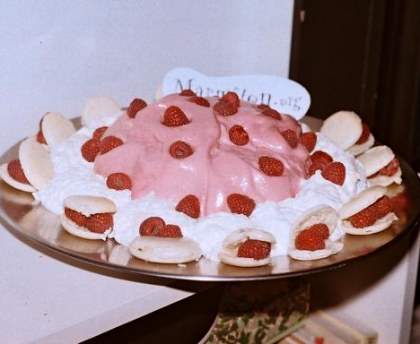 Mousse glacée aux framboises