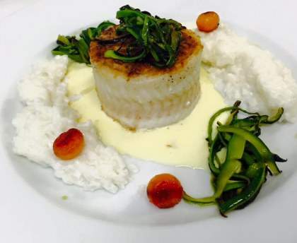 Mousseline de Merlan aux petits légumes en dariole de Sole