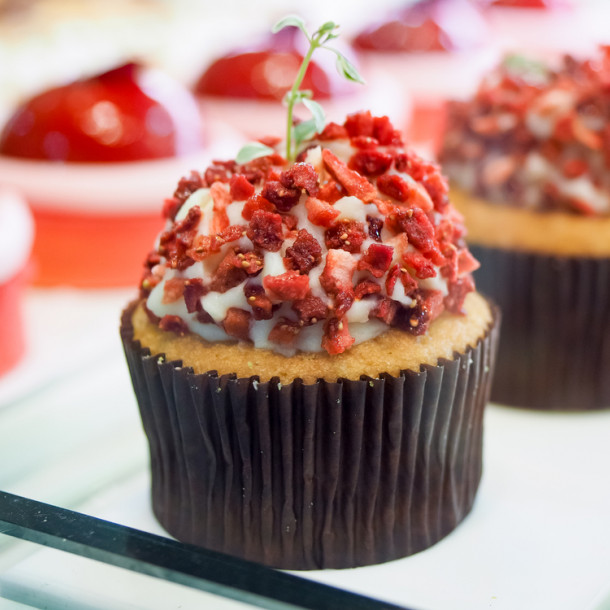 Muffin à la praline rose