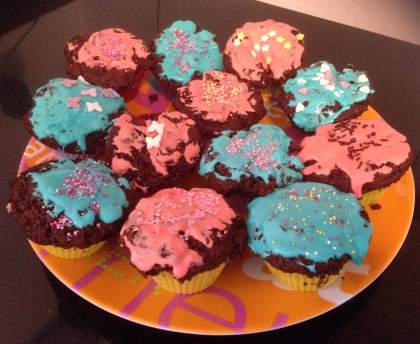 Muffin coeur fondant avec glaçage