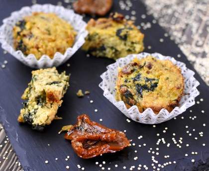Muffin quinoa épinard tomates séchées