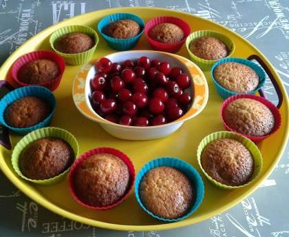 Muffins à la cerise et sirop de coquelicot