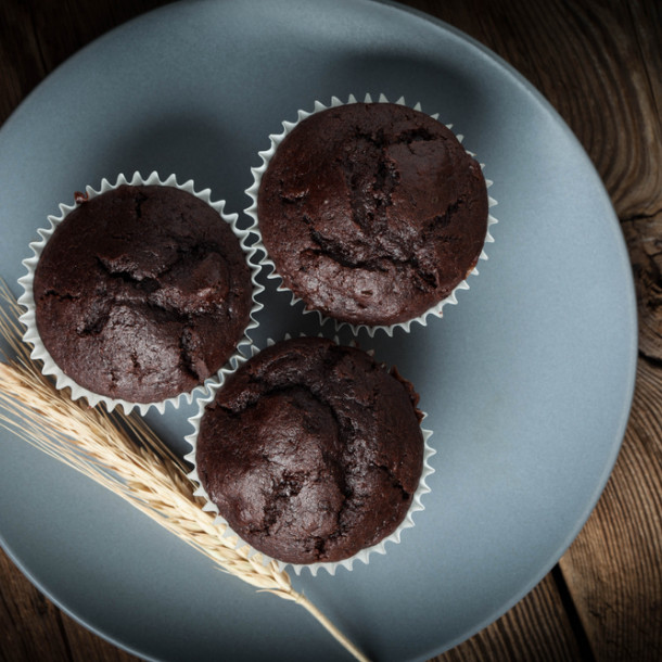 Muffins au chocolat et amande amère