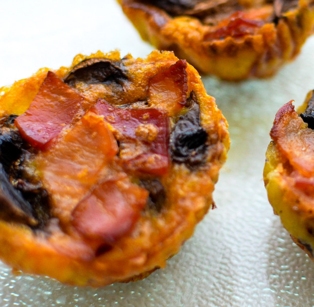 Muffins aux champignons et au jambon