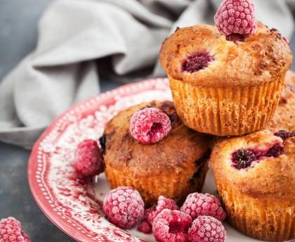 Muffins aux framboises