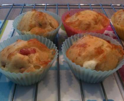 Muffins aux lardons et au chèvre
