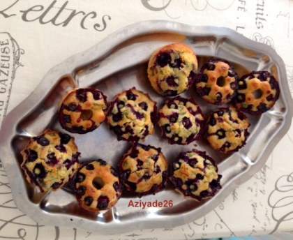 Muffins aux myrtilles et au basilic