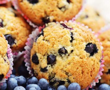 Muffins aux myrtilles fraîches