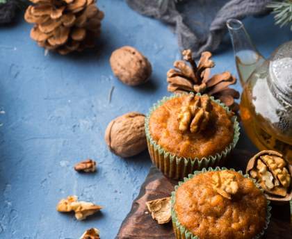 Muffins aux pépites de chocolat, noix et cannelle