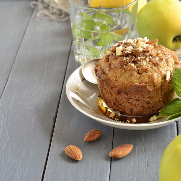 Muffins aux pommes et aux amandes