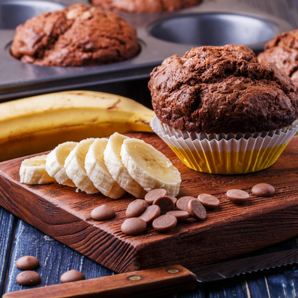 Muffins chocolat-banane