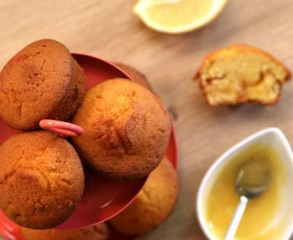 Muffins coeur de lemon curd