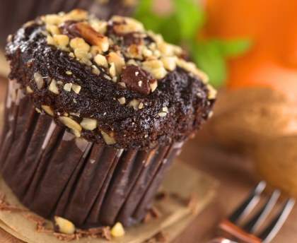 Muffins fondants chocolat et noix