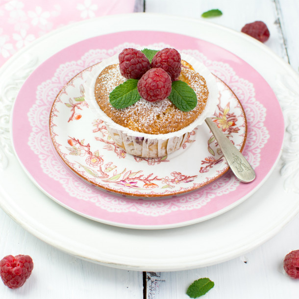Muffins framboises-coco au mascarpone