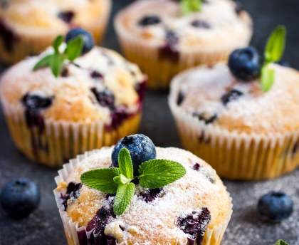 Muffins légers très myrtille sans oeuf