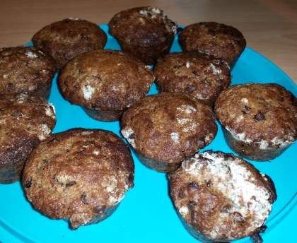 Muffins pépites de chocolat et coeur nutella