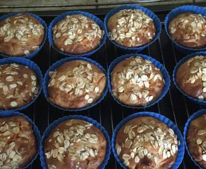 Muffins pomme et abricot
