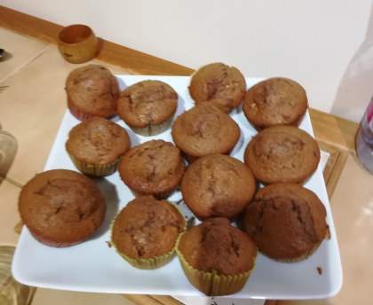 Muffins, praliné et noix