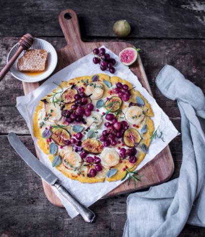 Muscat du Ventoux AOP en tarte fine, chèvre et figues