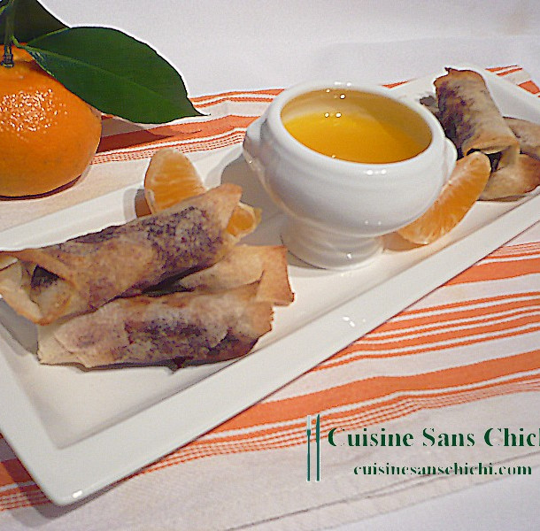 Nems chocolat, clémentines et sa sauce orange, Grand-Marnier