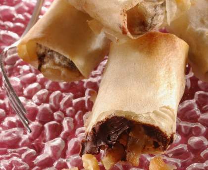 Nems de poires au chocolat