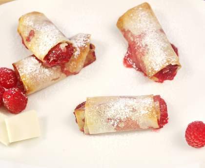 Nems framboise et chocolat blanc
