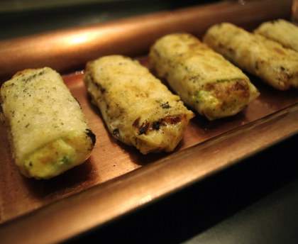 Nems poulet, miel et chèvre