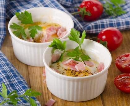 Oeuf cocotte au bacon