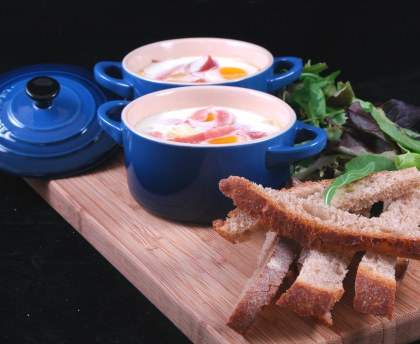 Oeuf cocotte au Saint-Nectaire