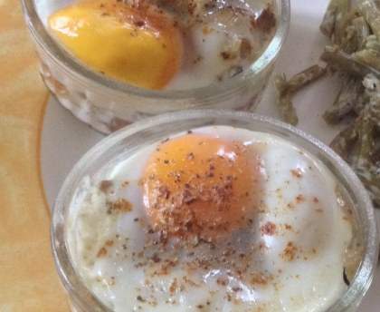 Oeuf cocotte curry champignons