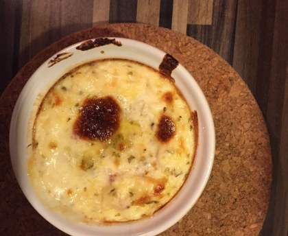 Oeufs à la crème au maroilles et ciboulette