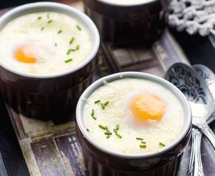 Oeufs cocotte au jambon, au micro-ondes