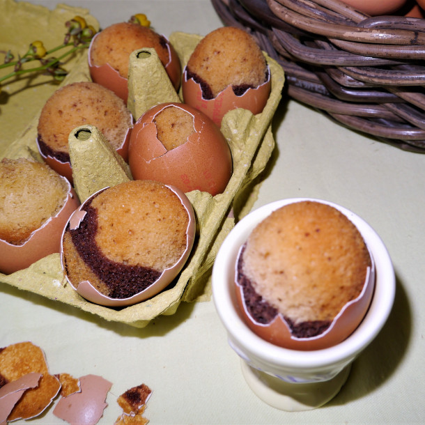 Oeufs de Pâques coeur marbré chocolat vanille