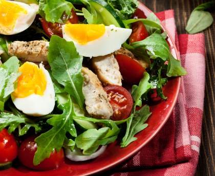 Oeufs d'oie en salade
