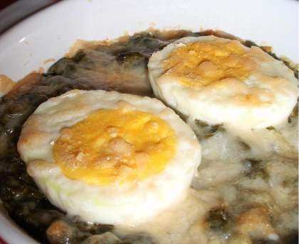Oeufs durs gratinés à la florentine