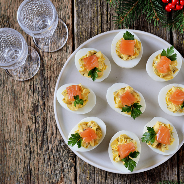 Oeufs farcis au saumon fumé