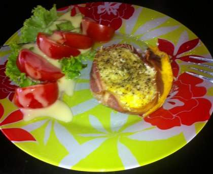 Oeufs gratinés au bacon