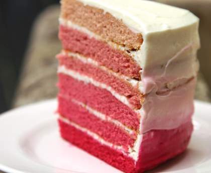 Ombre cake ou gâteau au glaçage dégradé