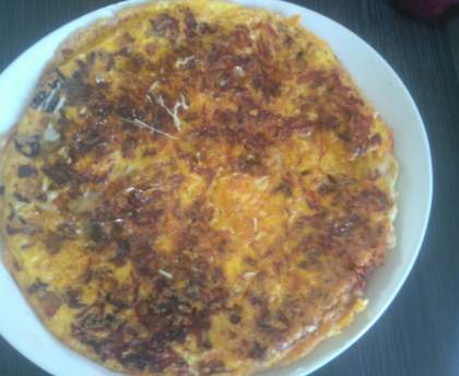 omelette au chorizo-poivron