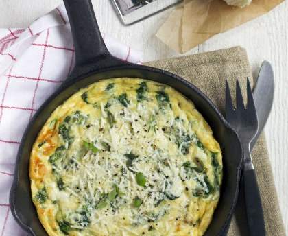 Omelette aux épinards et mozzarella