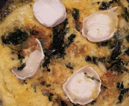 omelette chèvre-épinards