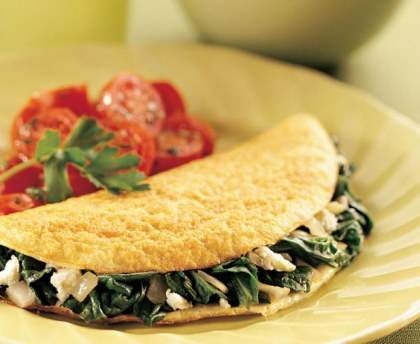 Omelette épinards et chèvre