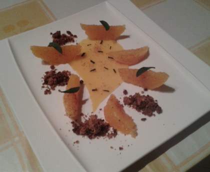 Orange et crumble de noisettes